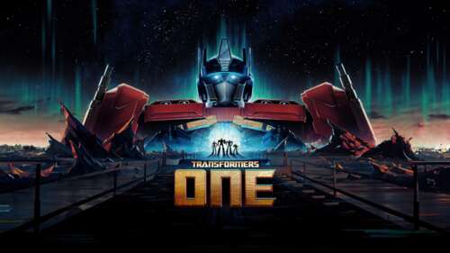 Cinematic 5K movie poster of Optimus Prime from Transformers One. free wallpaper
