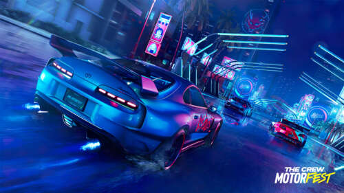 A highly detailed Toyota Supra racing through the vibrant landscapes of The Crew... wallpaper
