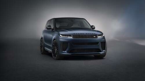 A sleek and powerful 2024 Range Rover Sport SV luxury SUV in high resolution. wallpaper