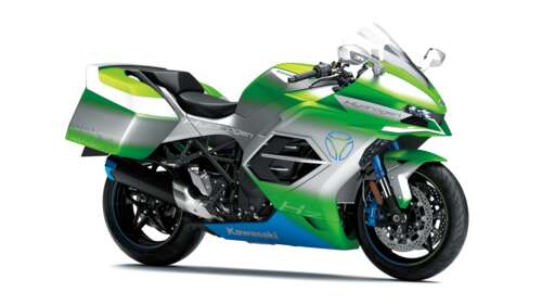 A sleek 2023 concept motorcycle with futuristic design elements isolated on a white... wallpaper