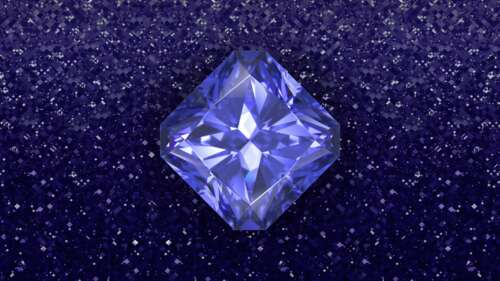 Luminous Blue Diamond Abstract Gemstone