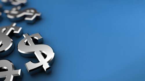 Single US Dollar Bill on Vibrant Blue Background