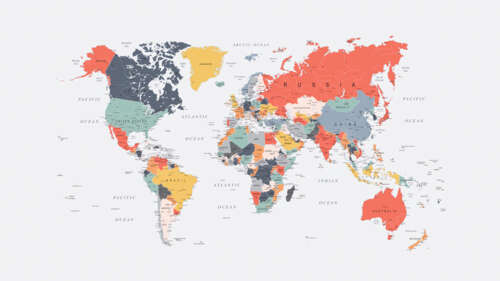 Vibrant Multicolored World Map