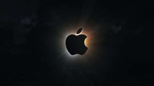 Minimalist Apple Logo Eclipse Silhouette