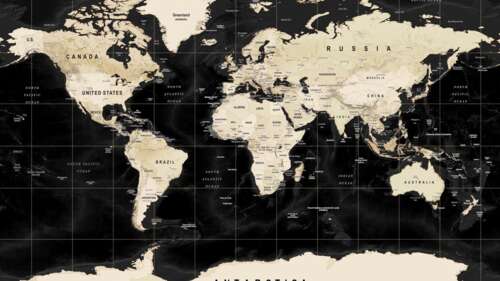 Vintage World Map Poster