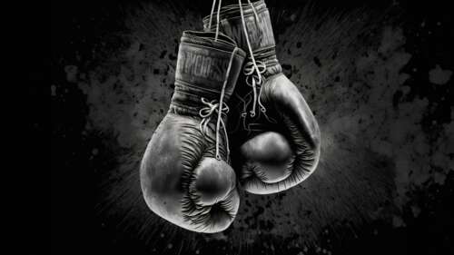 Dramatic Cinematic Boxing Gloves in Shadow