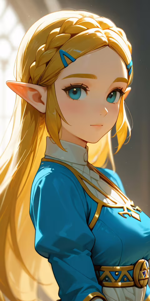 An anime-style illustration of Princess Zelda from The Legend of Zelda. She has long... pictures for wallpaper