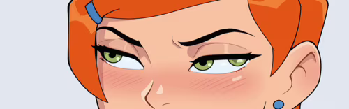 A close-up digital illustration of Gwen Tennyson from Ben 10. She has short orange... wallpaper download