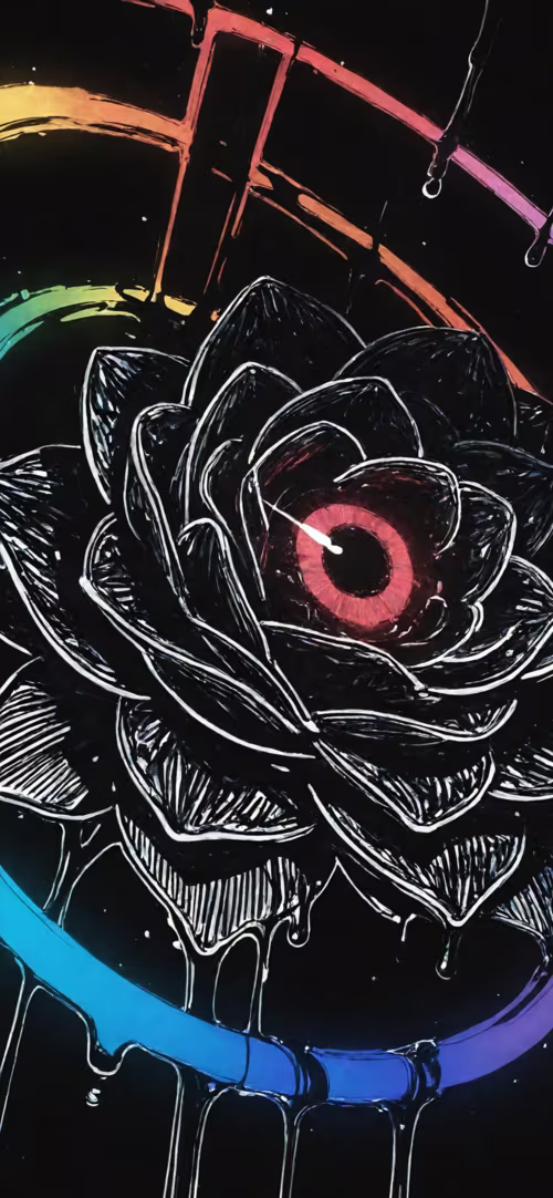 An abstract painting on a black background featuring a bright white circle at the... high definition wallpaper