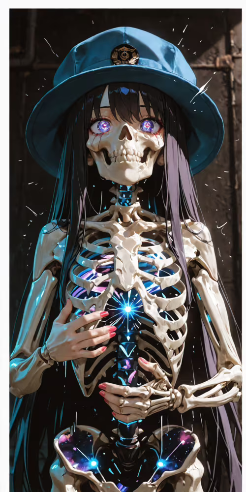 An anime illustration of a woman with long black hair and a witch's hat. Her face... Fairphone 3 plus Plus mobile wallpaper