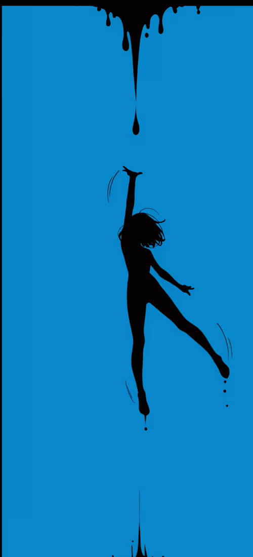 A young anime-style woman with short light hair falling headfirst against a solid... Huawei Mate 40 hand phone wallpaper