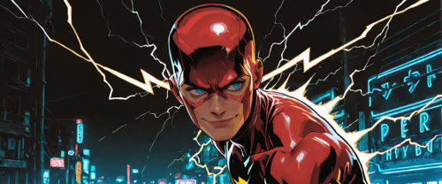 A young female superhero with short blonde hair and blue eyes, smiling in a shiny... free wallpaper