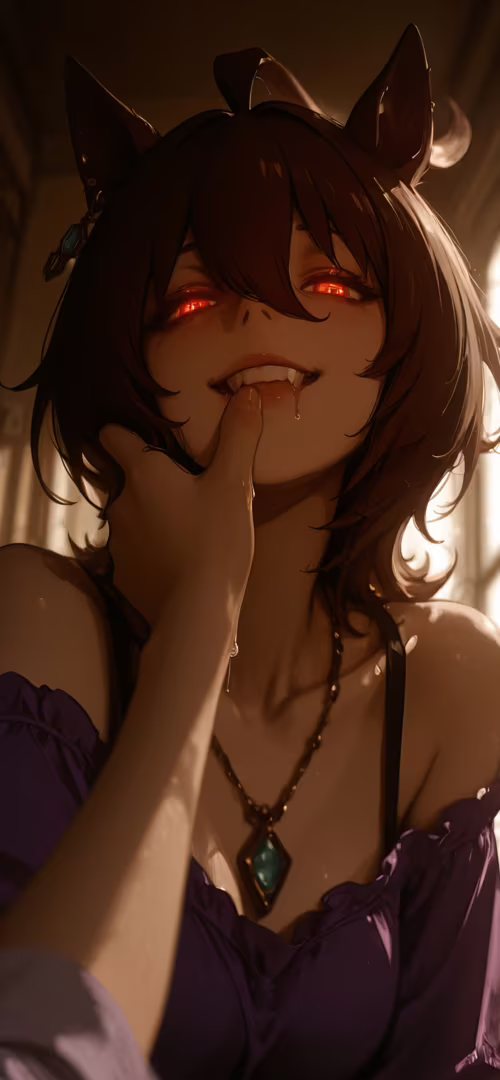 An anime-style illustration of Agnes Tachyon from Uma Musume with brown hair, horse... Redmi Note 9T wallpaper images