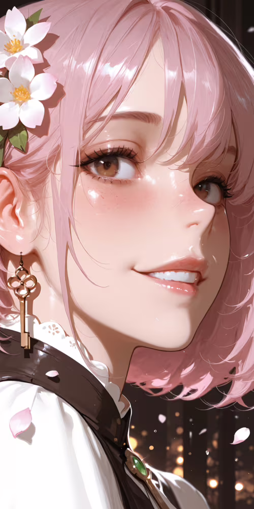 A close-up digital portrait of Neopolitan from RWBY, a young woman with brown and... Fairphone 3 plus Plus wallpaper images