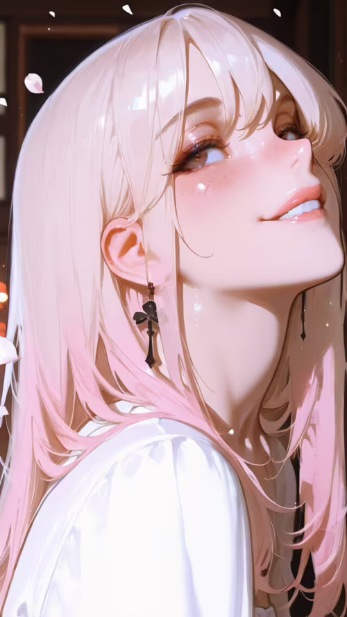 Digital illustration of Neopolitan from RWBY, a young woman with half-pink and half-brown... Apple iPhone SE wallpaper