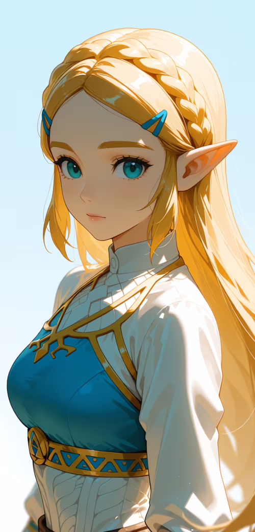 An anime-style illustration of Princess Zelda from The Legend of Zelda. She has long... Doogee S90C mobile wallpaper
