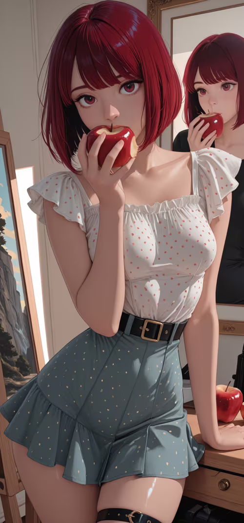 An anime-style illustration of Kana Arima from Oshi no Ko, a young woman with short... Samsung Galaxy Note 20 Ultra free background images