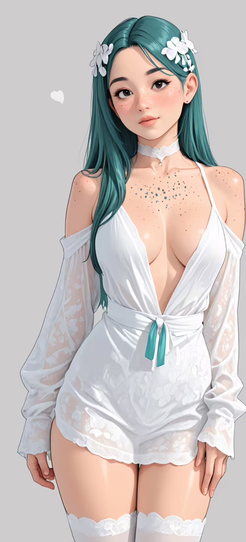 A close-up digital portrait of a young woman with long blonde hair, light blue eyes,... download free wallpaper for phone