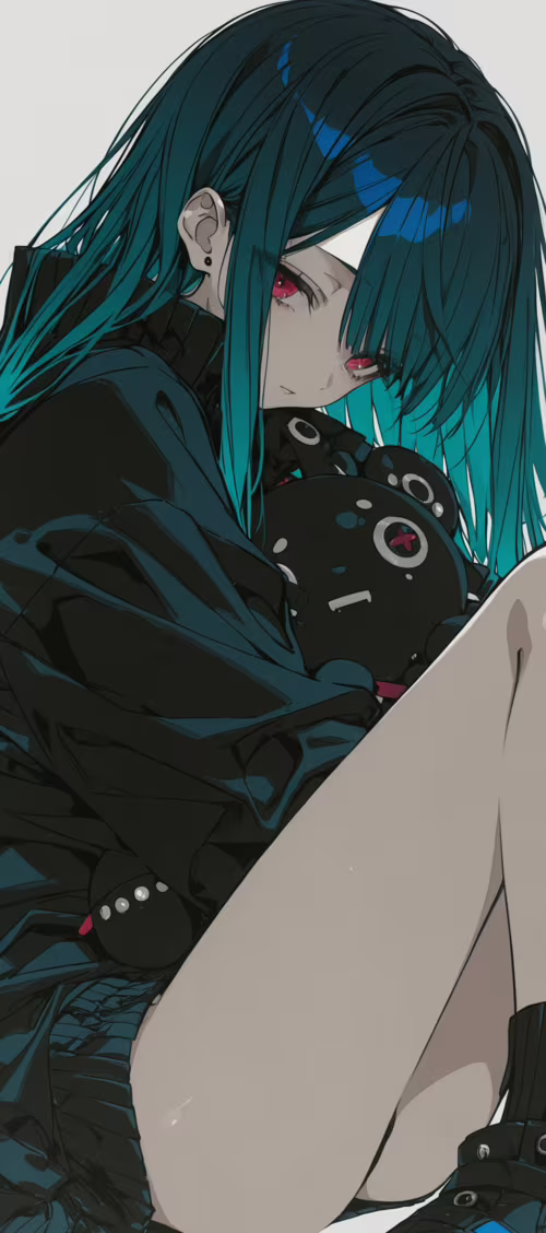 An anime illustration of two girls in an intimate pose. A girl with short black hair... Infinix Zero 40 cell phone backgrounds free