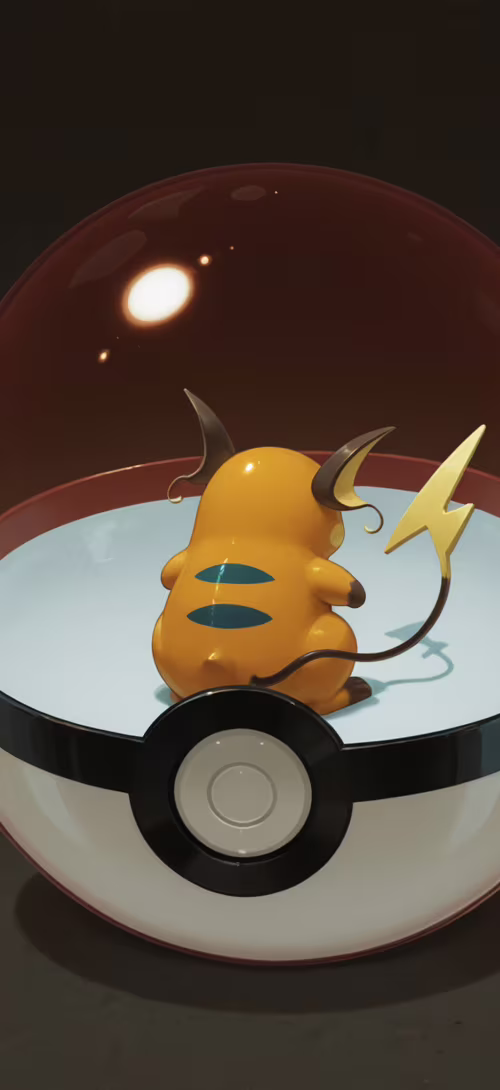 A digital art piece showing the Pokémon Raichu, a chubby yellow creature with a lightning... Cubot Max 2 high definition wallpaper