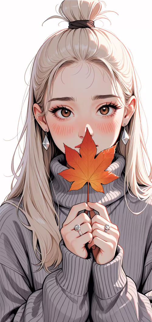 An anime-style illustration of a young woman with platinum blonde hair in a topknot,... Nokia 6 dot 2 high definition wallpaper