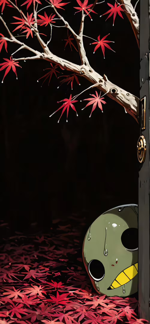 A grotesque, green-skinned creature with large black eyes and sharp yellow teeth... Apple iPhone 11 mobile wallpaper