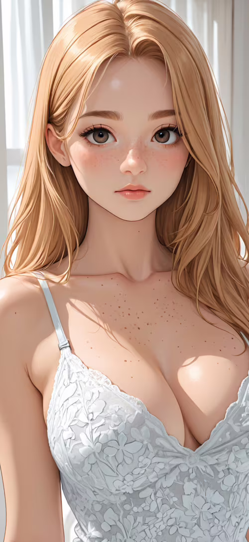 A close-up digital illustration of a young woman with long, flowing red hair, large... Cubot Max 2 cell phone backgrounds free