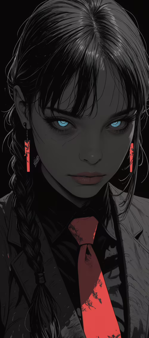 A close-up illustration of a young woman with black hair in a single braid and glowing... Infinix Zero 40