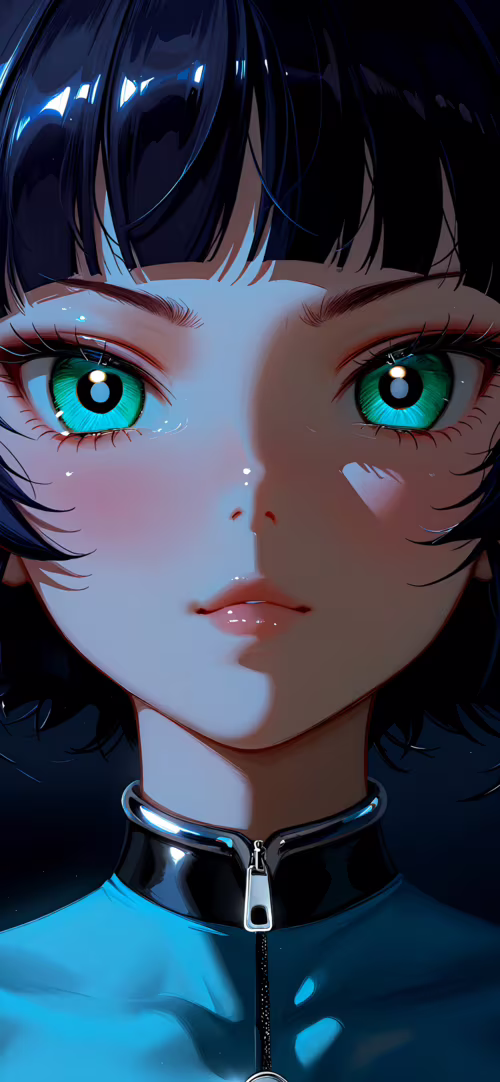 A close-up digital art portrait of the anime character Kaoru Matsubara (Buttercup)... Apple iPhone 14 hd background