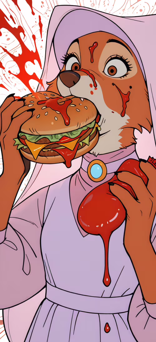 An illustration of Maid Marian, the fox from Disney's Robin Hood, looking shocked... Motorola G7 Power pictures for wallpaper