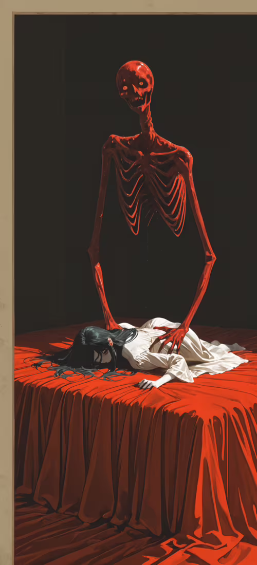 A digital painting of the character Morta from the 'Vermis' series, a woman with... OnePlus 12R wallpaper photo gallery download