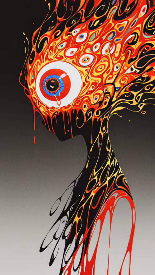 An abstract illustration of a black silhouette of a person's head and shoulders.... Apple iPhone 5s wallpaper photo gallery download