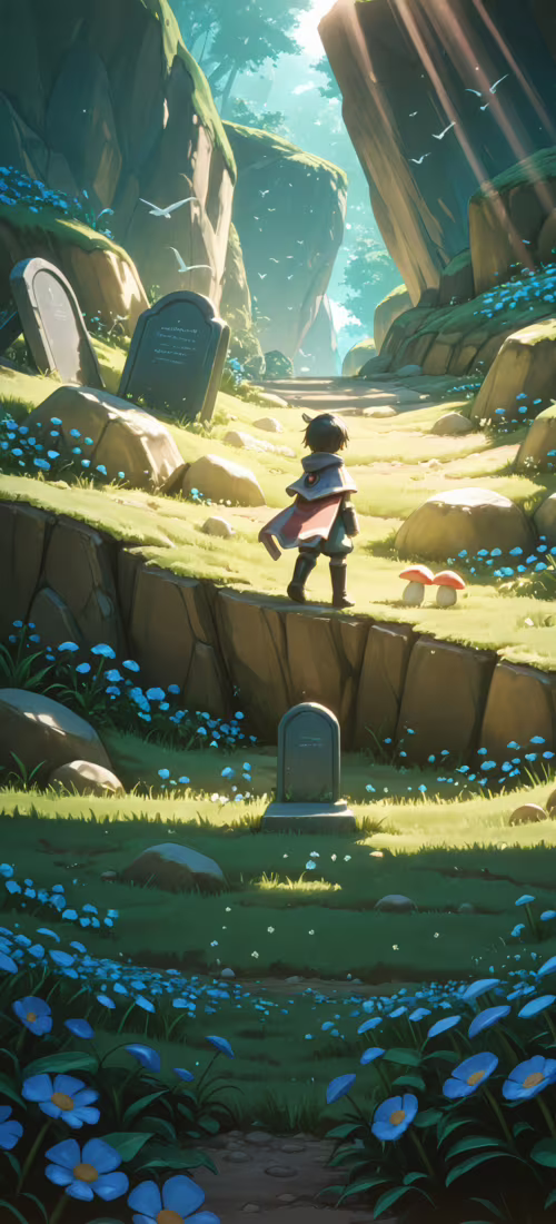 An anime-style illustration of the character Reg from Made in Abyss, viewed from... Huawei Mate 40 wallpaper download