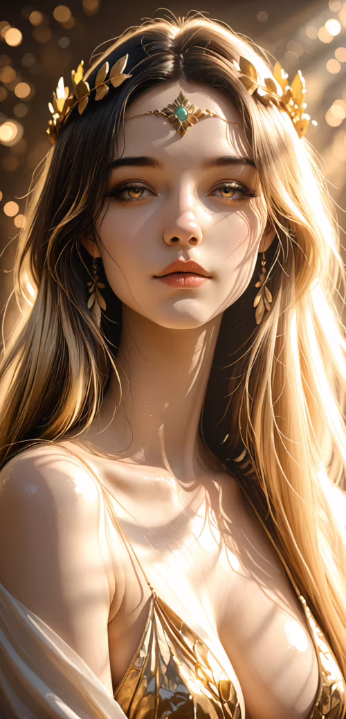 A profile portrait of a beautiful young woman with long blonde hair, looking up and... Doro 8080 wallpaper