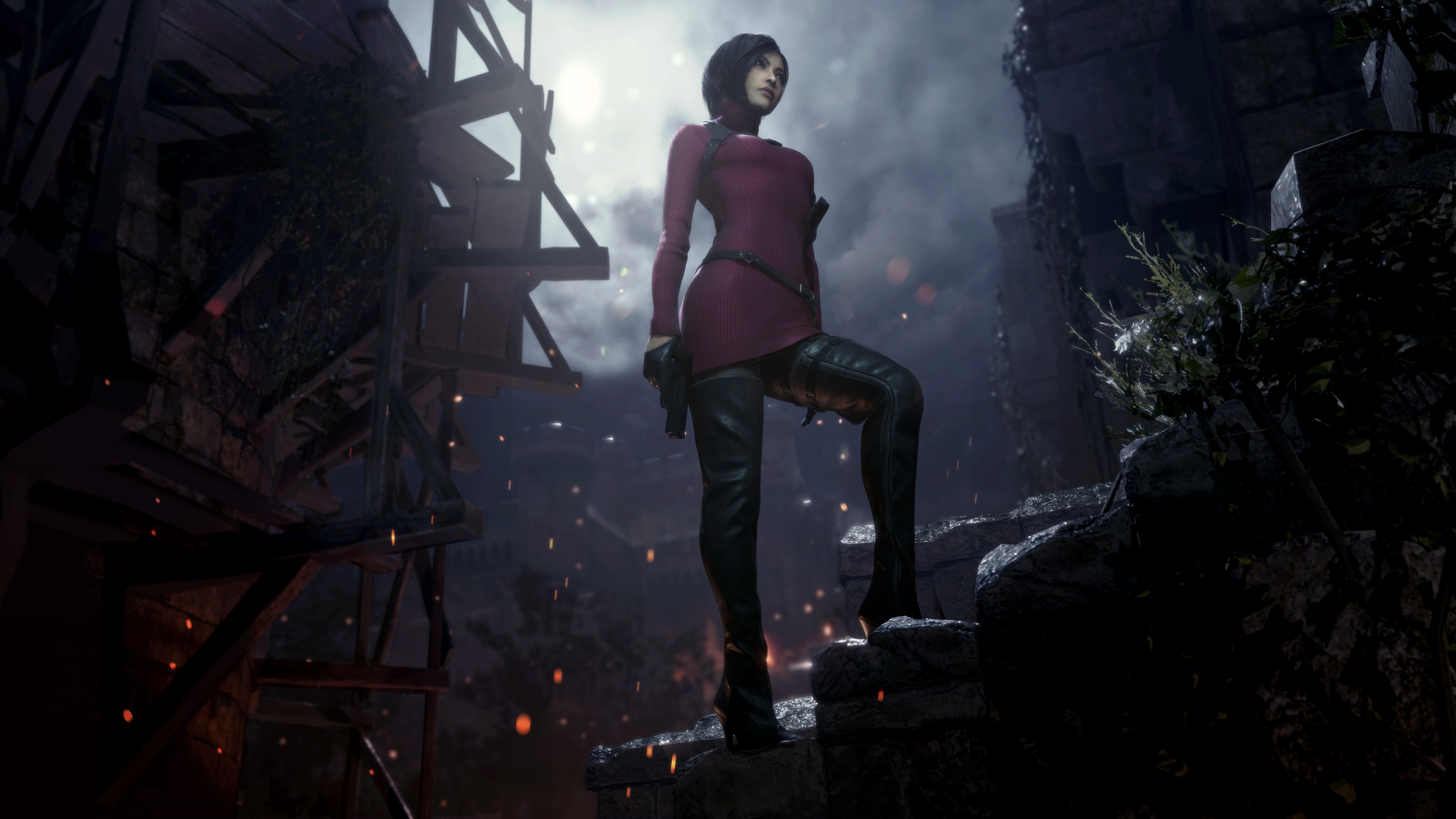 A high-detail depiction of Ada Wong from the video game Resident Evil 4 (2023).