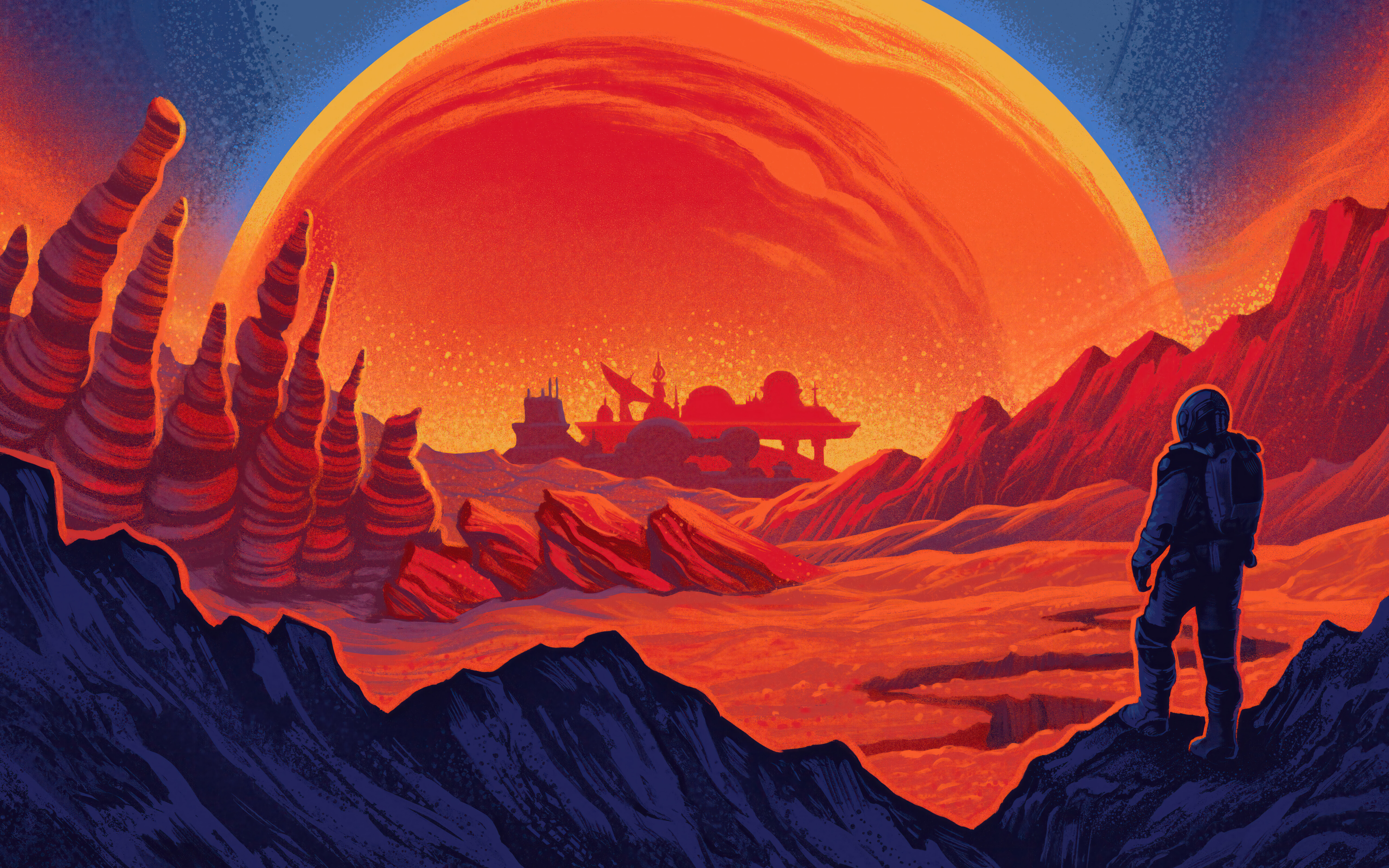 A cinematic close-up of an astronaut in a detailed space suit surrounded by stars and cosmic dust, in the style of Starfield.