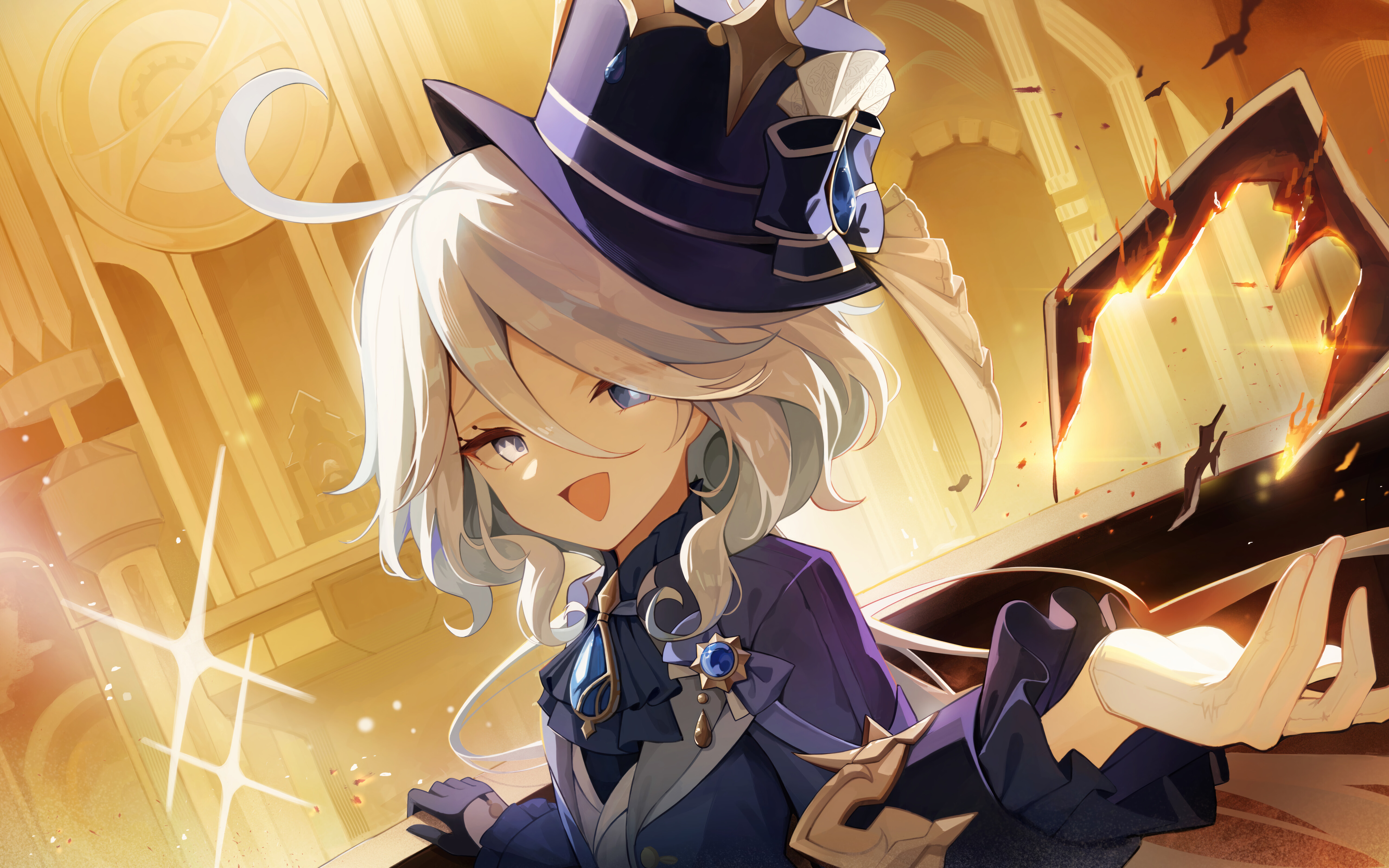 A beautiful portrait of Furina from Genshin Impact.