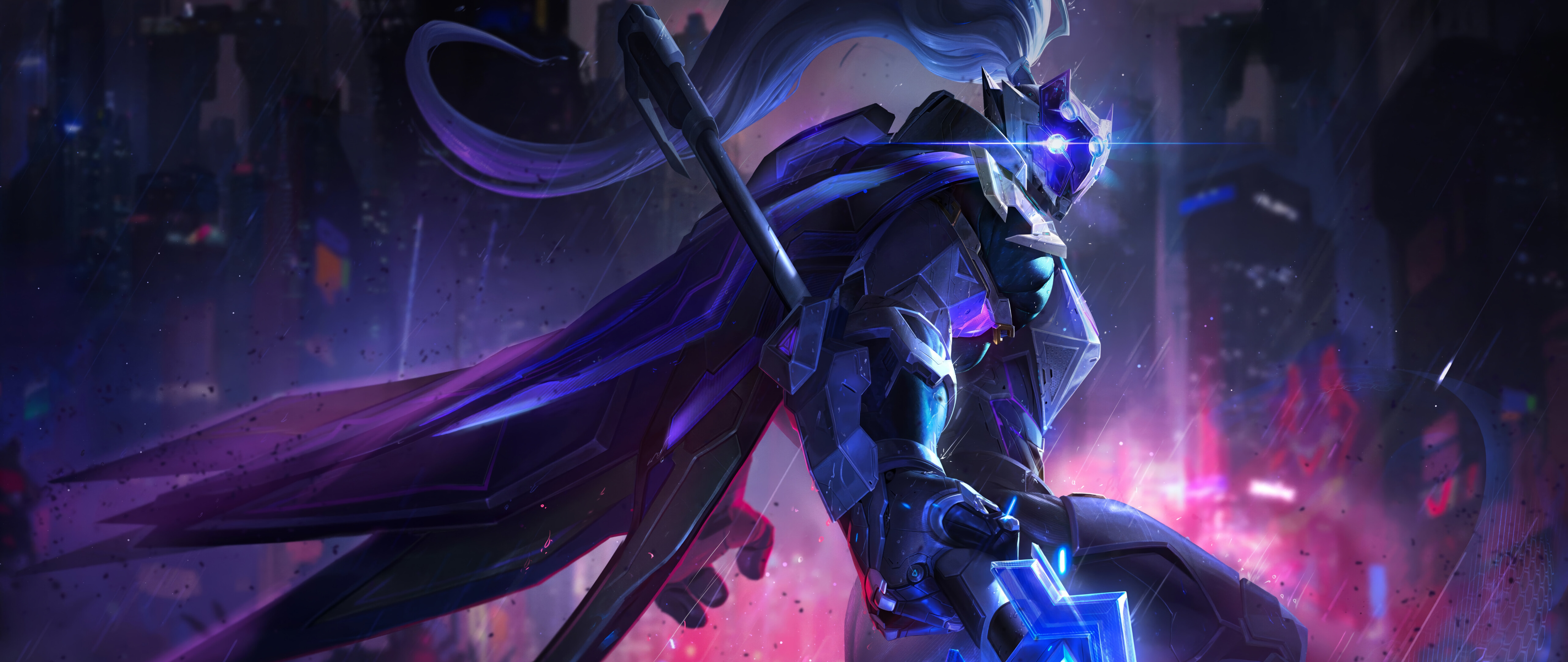 A detailed character portrait of Jax from League of Legends, featuring his battle-ready appearance and intense expression.