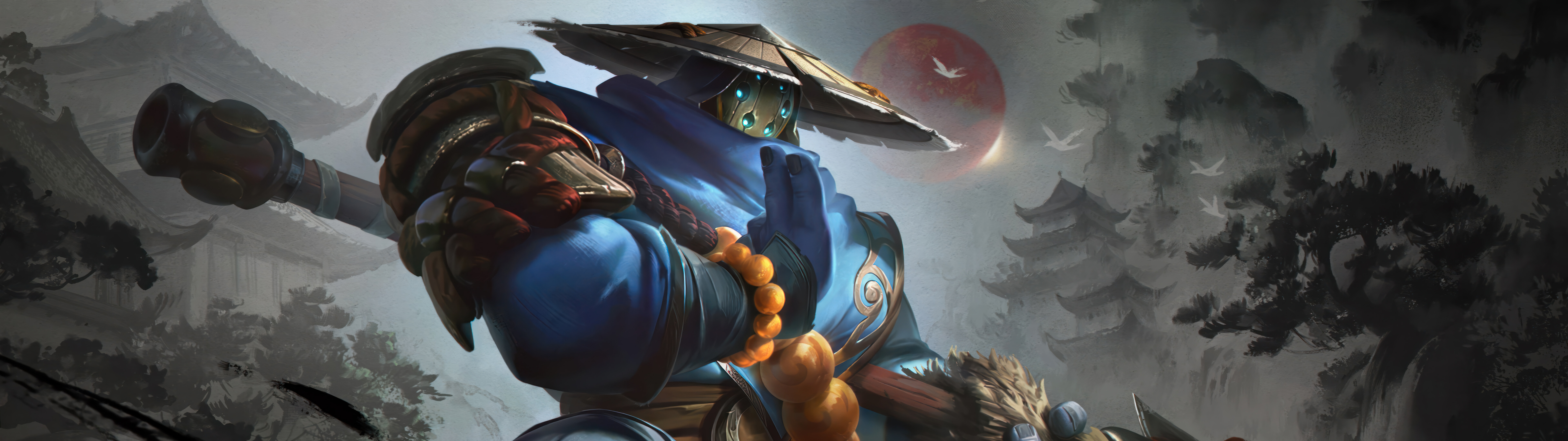 A samurai-inspired concept of Jax from League of Legends wearing ornate traditional armor.