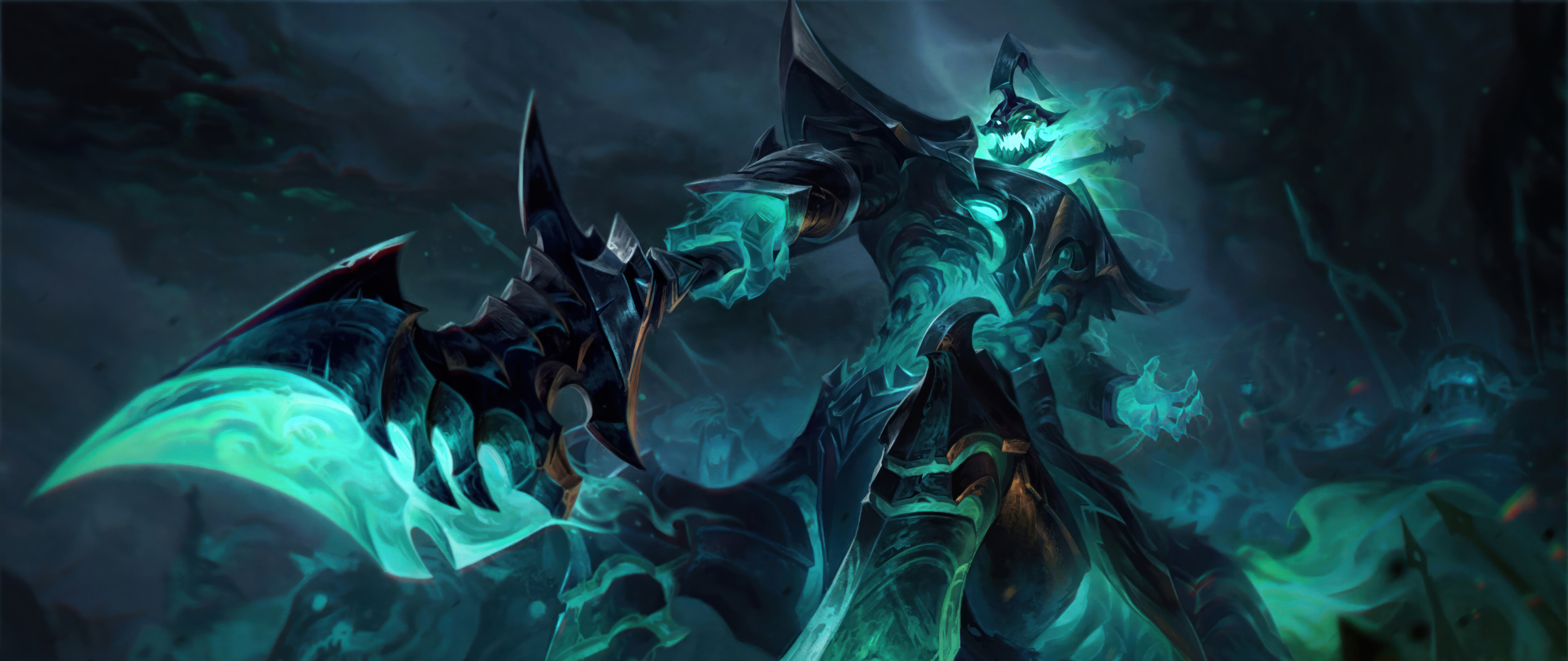 A detailed illustration of the character Hecarim from League of Legends.