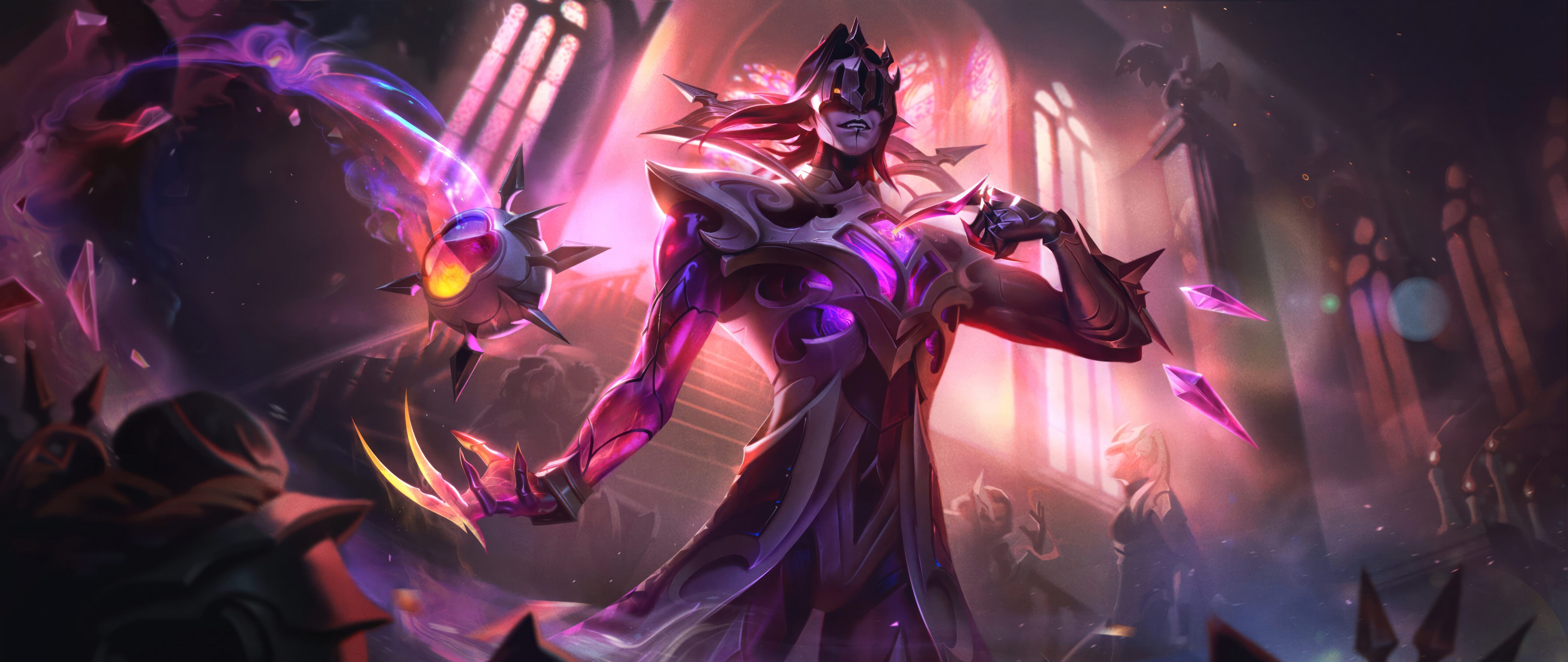 Vladimir from League of Legends surrounded by dark, swirling blood magic.
