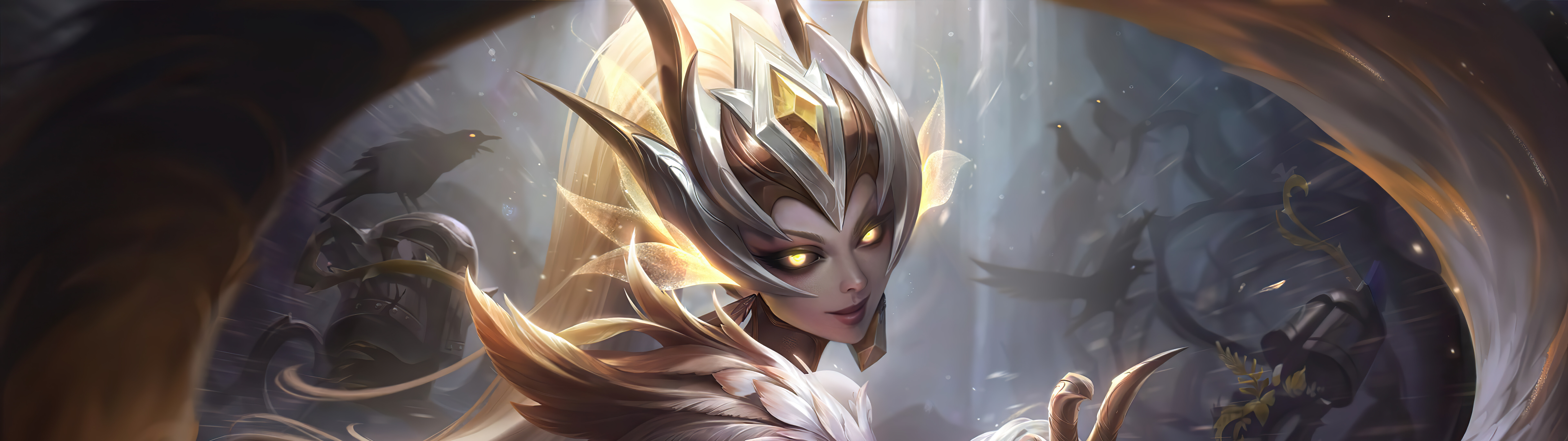 Detailed artwork of Zyra from League of Legends surrounded by magical thorny vines and lush greenery.