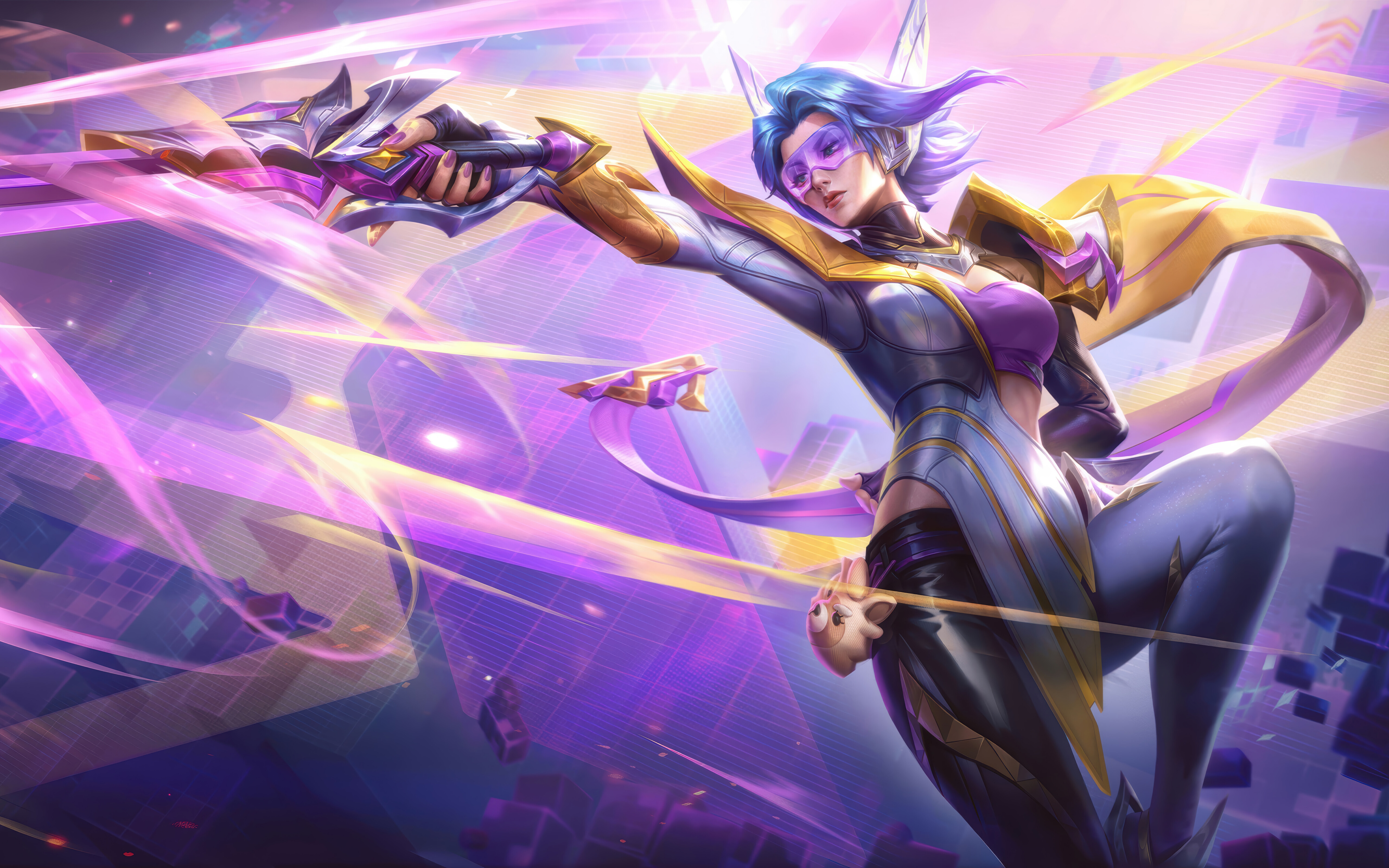 Fiora from League of Legends: Wild Rift in a combat-ready pose with her signature rapier.