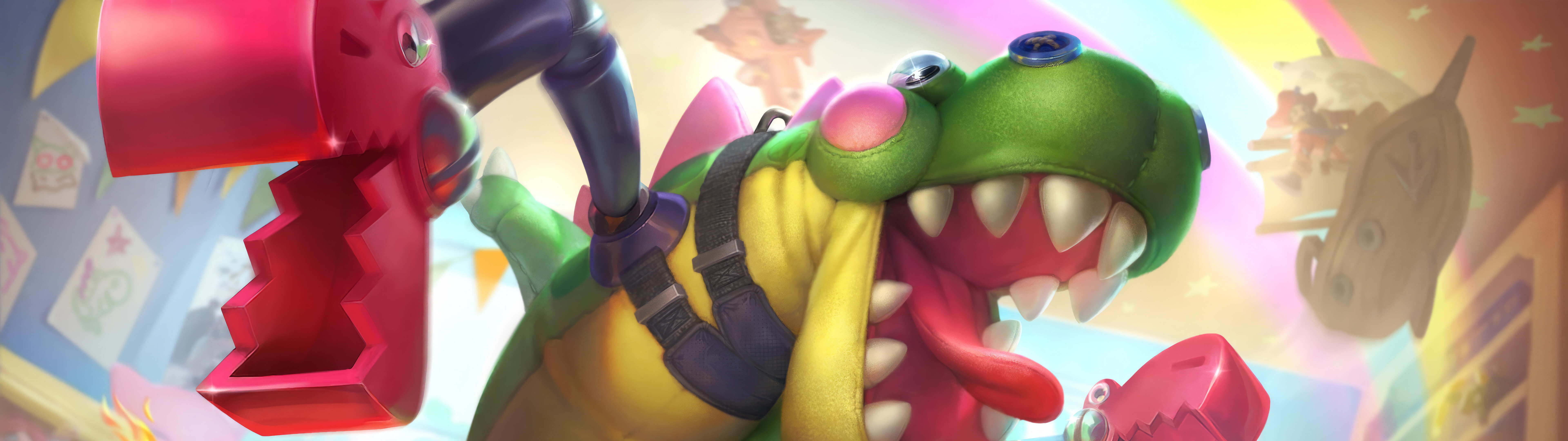 A massive and intimidating demonic creature, Cho'gath from League of Legends, featuring dark, Void-inspired features.