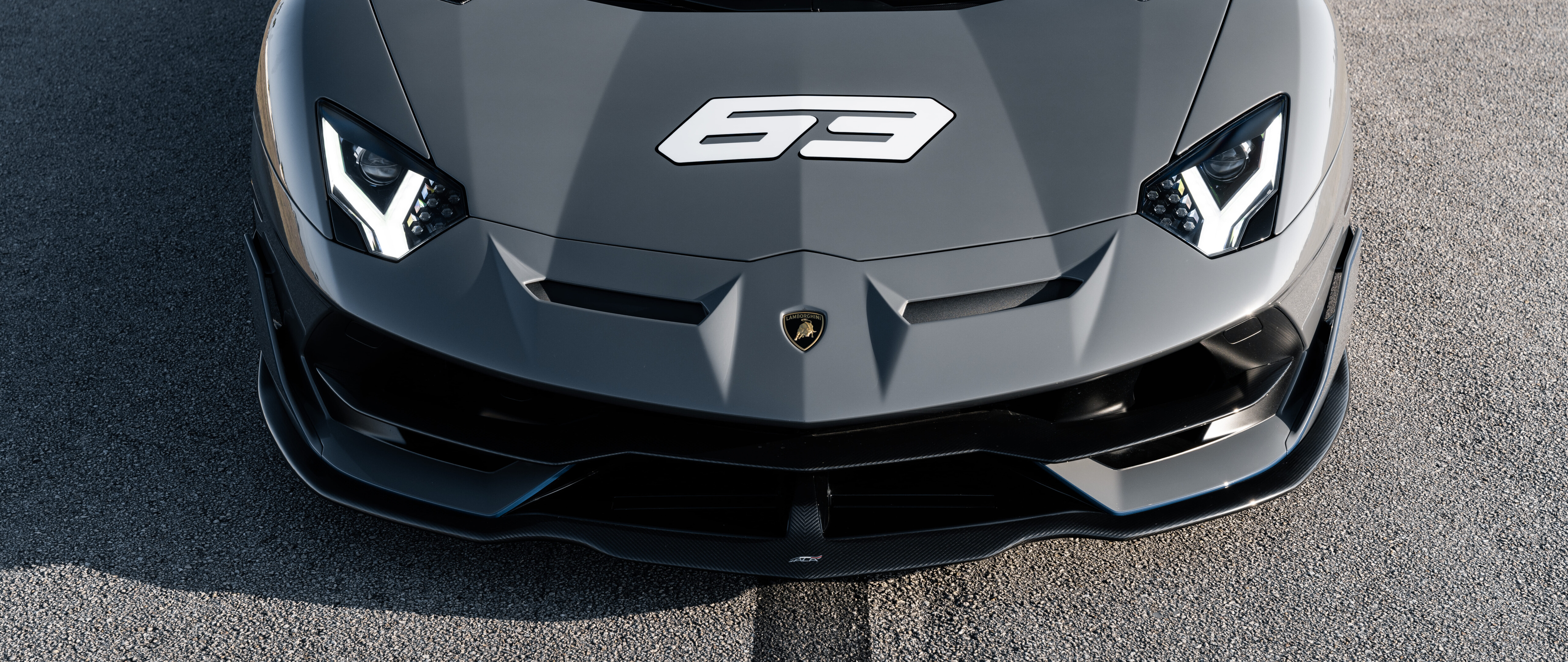 A close-up view of a sleek, high-performance Lamborghini Huracan supercar.