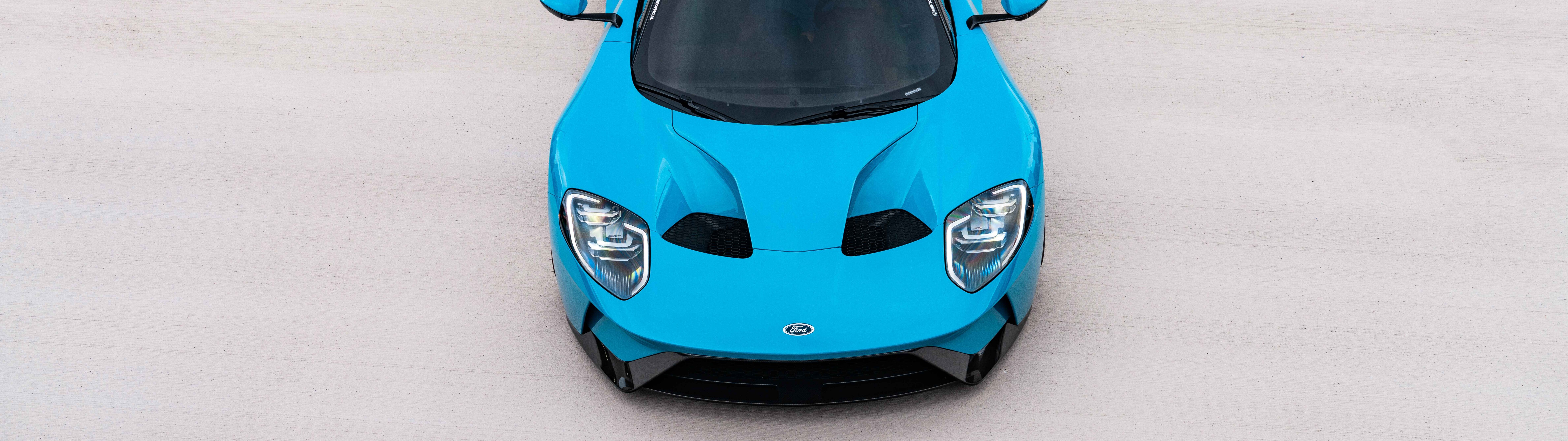 A sleek and powerful Ford GT supercar featuring aerodynamic design and a polished finish.