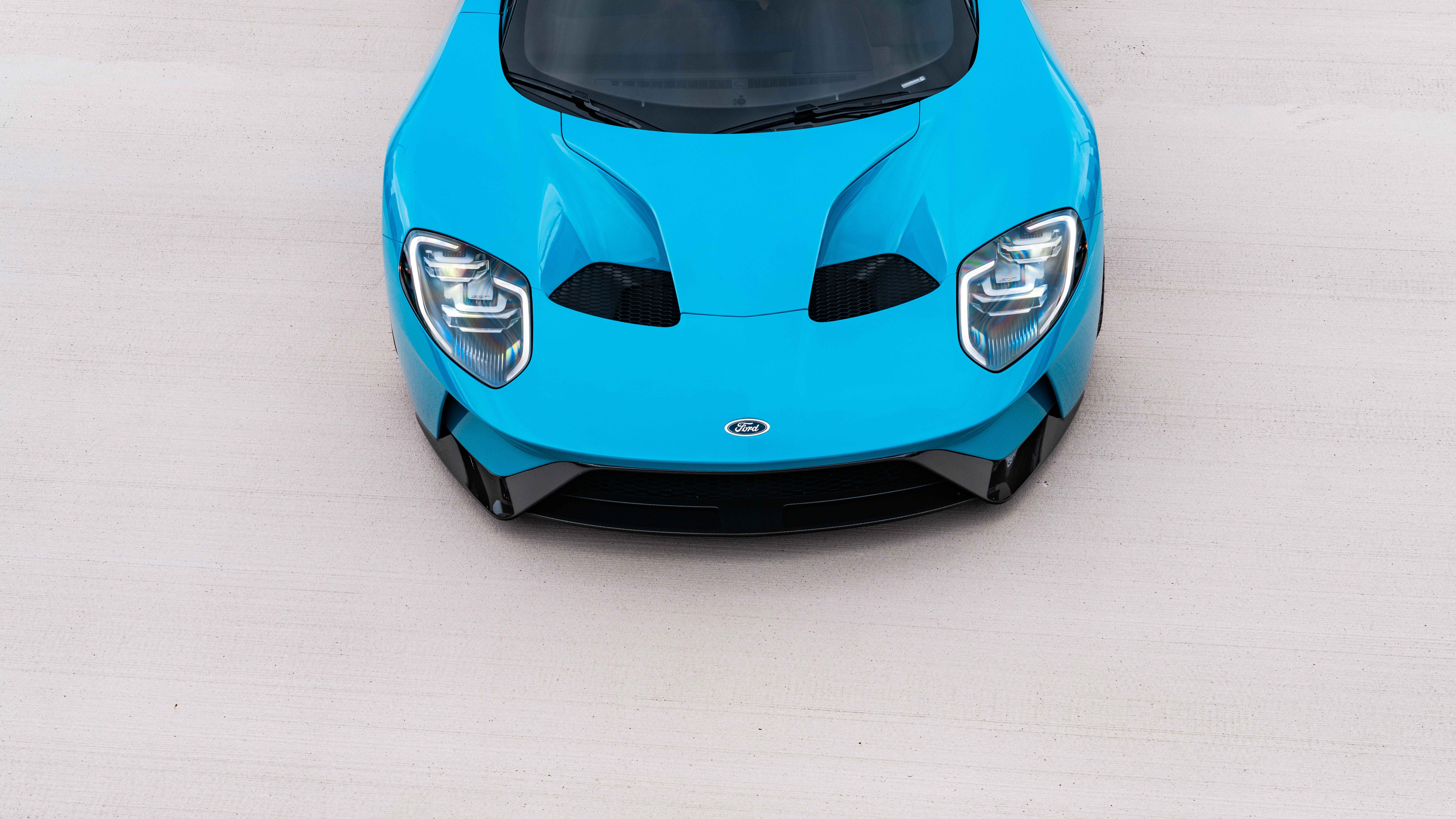 A high-performance Ford GT supercar featuring its aerodynamic body and iconic design.