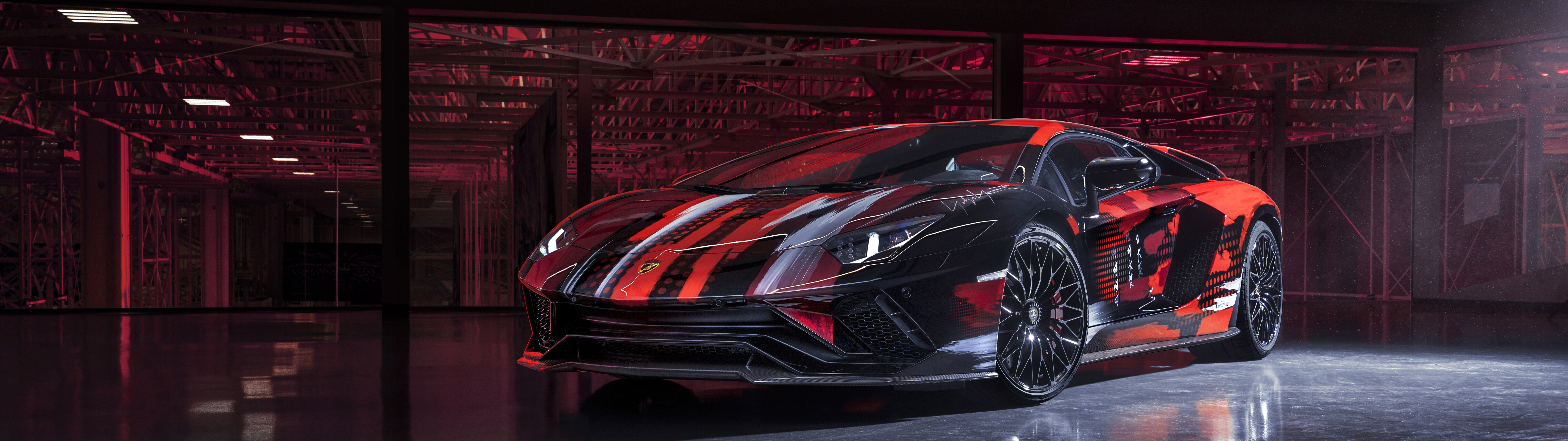 A sleek, high-performance Lamborghini Aventador S supercar featuring aggressive aerodynamic styling and a luxurious finish.