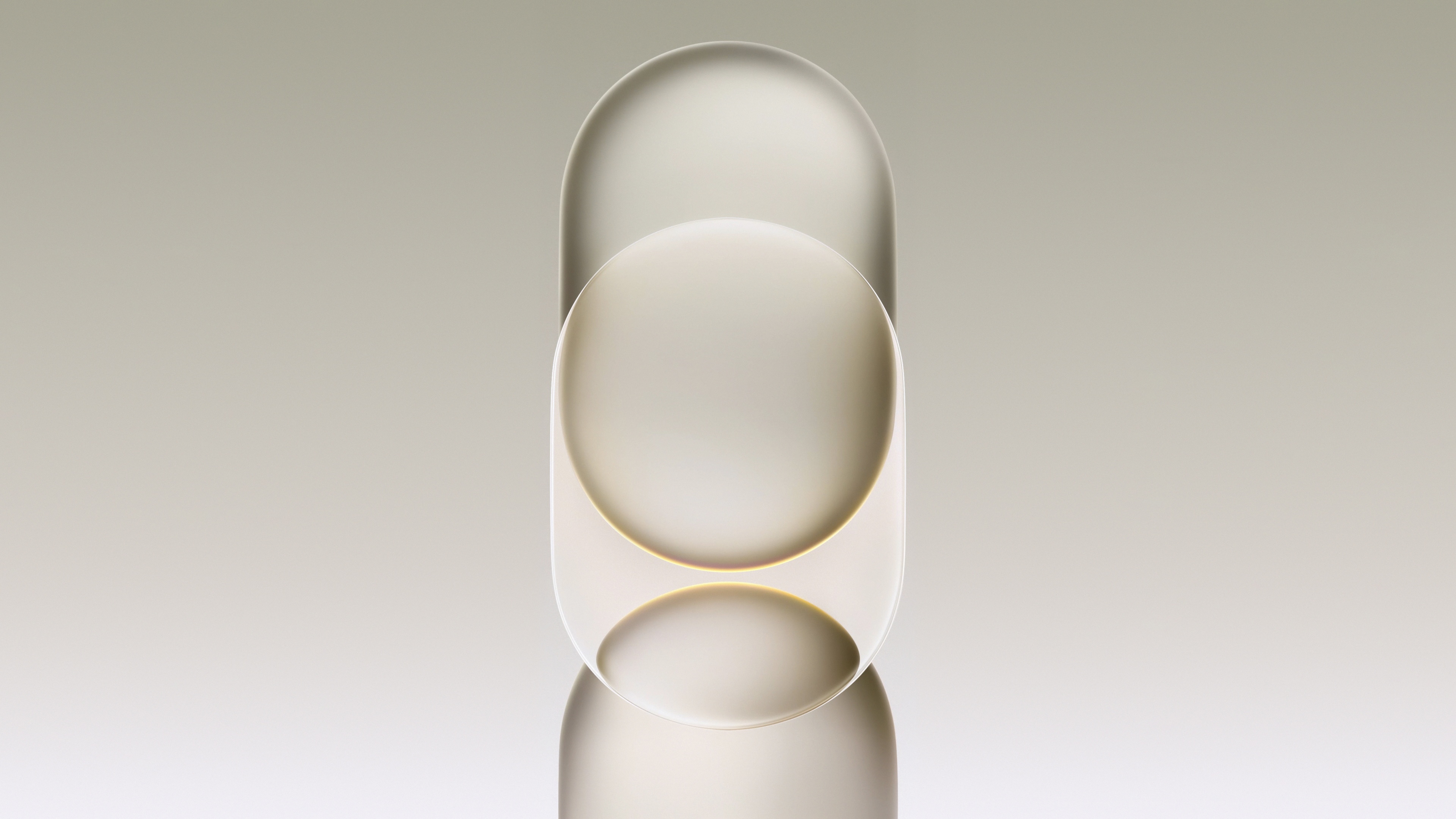 Overlapping translucent and frosted glass geometric shapes with a glossy finish on a vibrant gradient background.