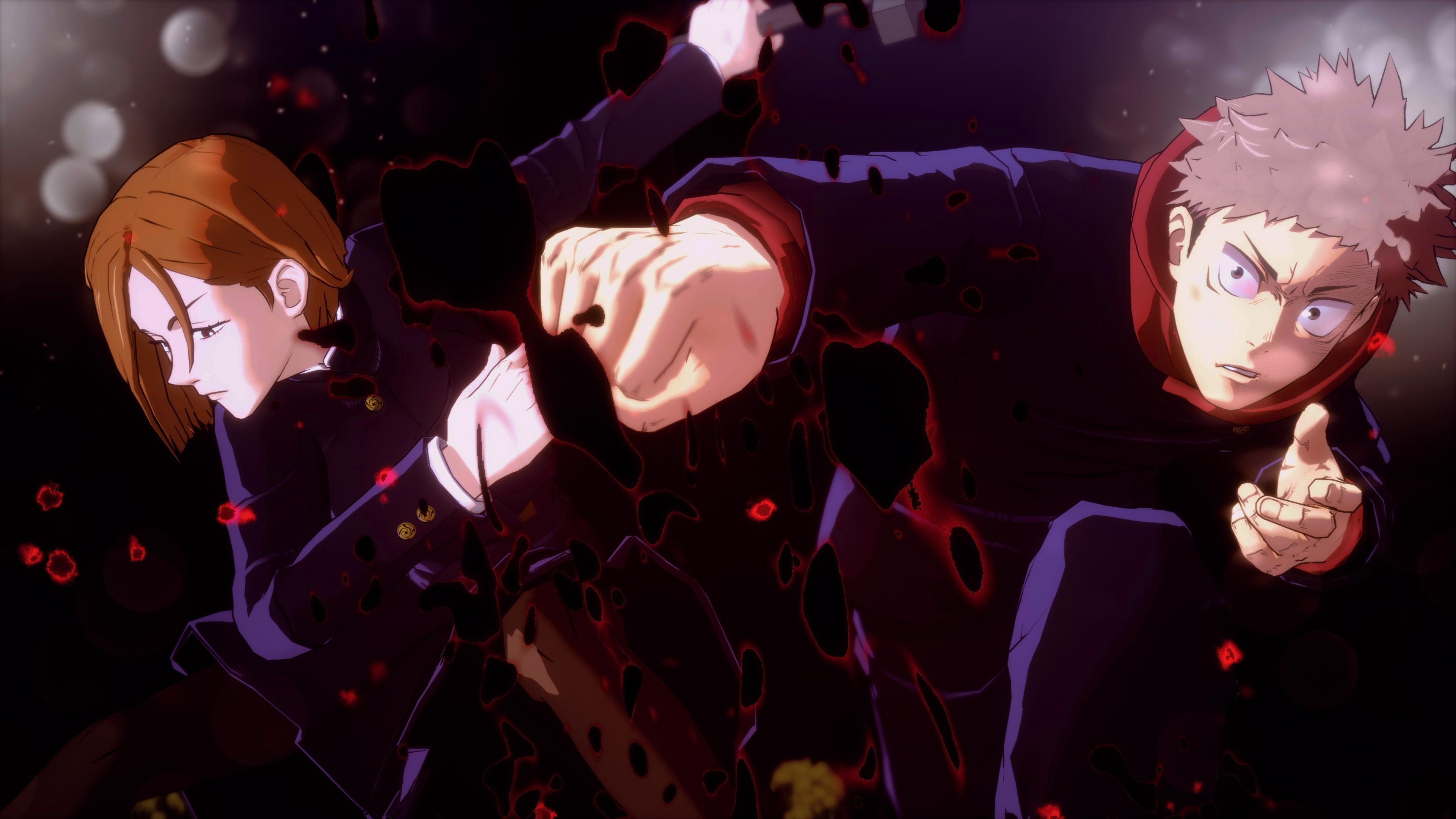 Yuji Itadori and Nobara Kugisaki from Jujutsu Kaisen in an action-oriented fighting game style pose.
